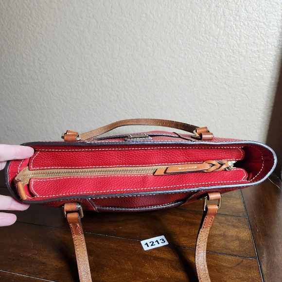 Dooney & Bourke Lexington Red Pebble Leather Tote Bag - Picture 9 of 16